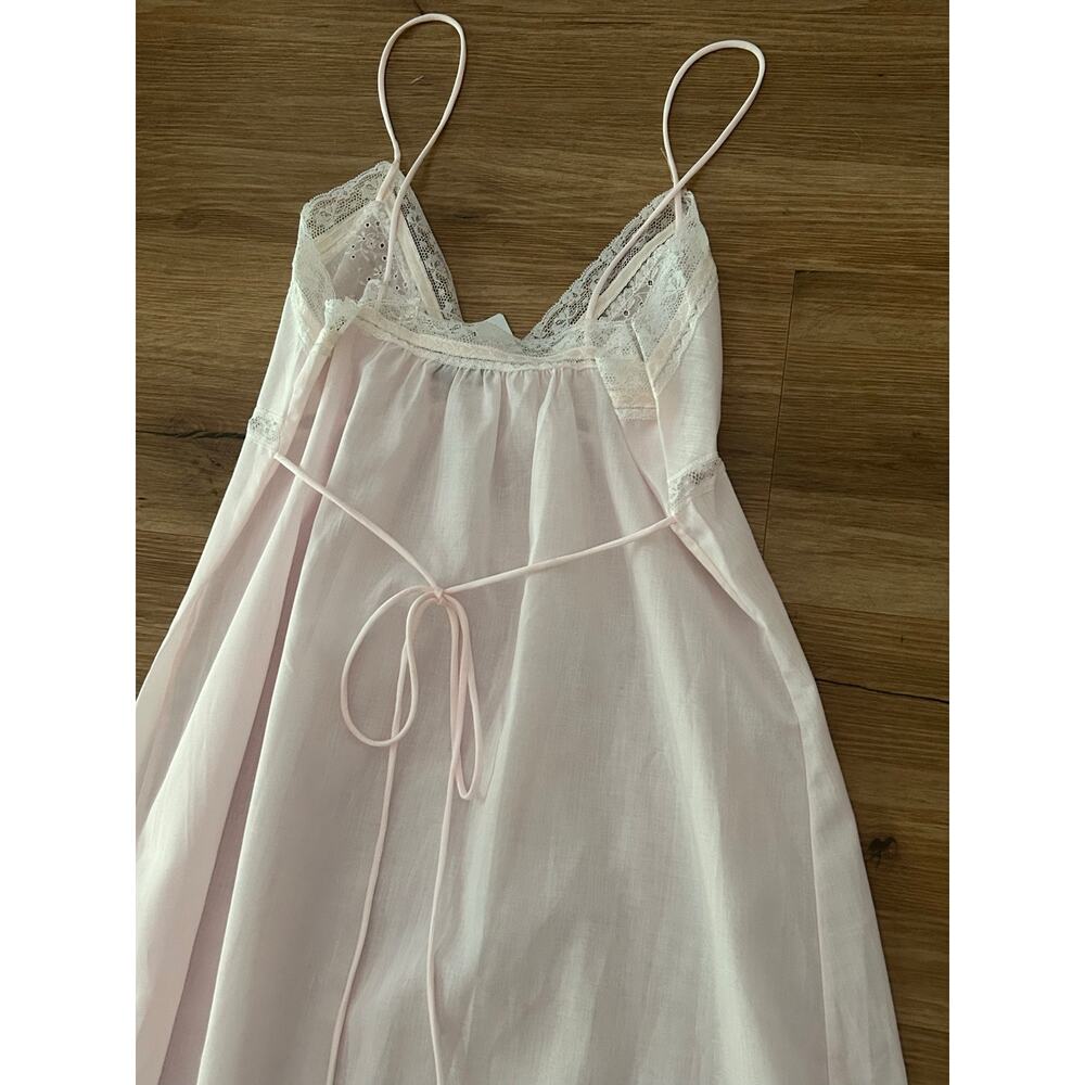 VTG Christian Dior Lingerie Pink Nightgown Deadstock Lace Maxi Slip Dress M - - Picture 8 of 8